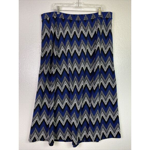 Est 1946 Womens Skirt 22/24W Black Multi Pull on Maxi skirt Career Office Mod‎ - Picture 1 of 9